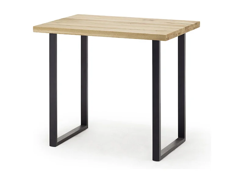 Table de bar coloris chêne sauvage / pieds coloris anthracite - Longueur 120 x Hauteur 95 x Profondeur 80 cm