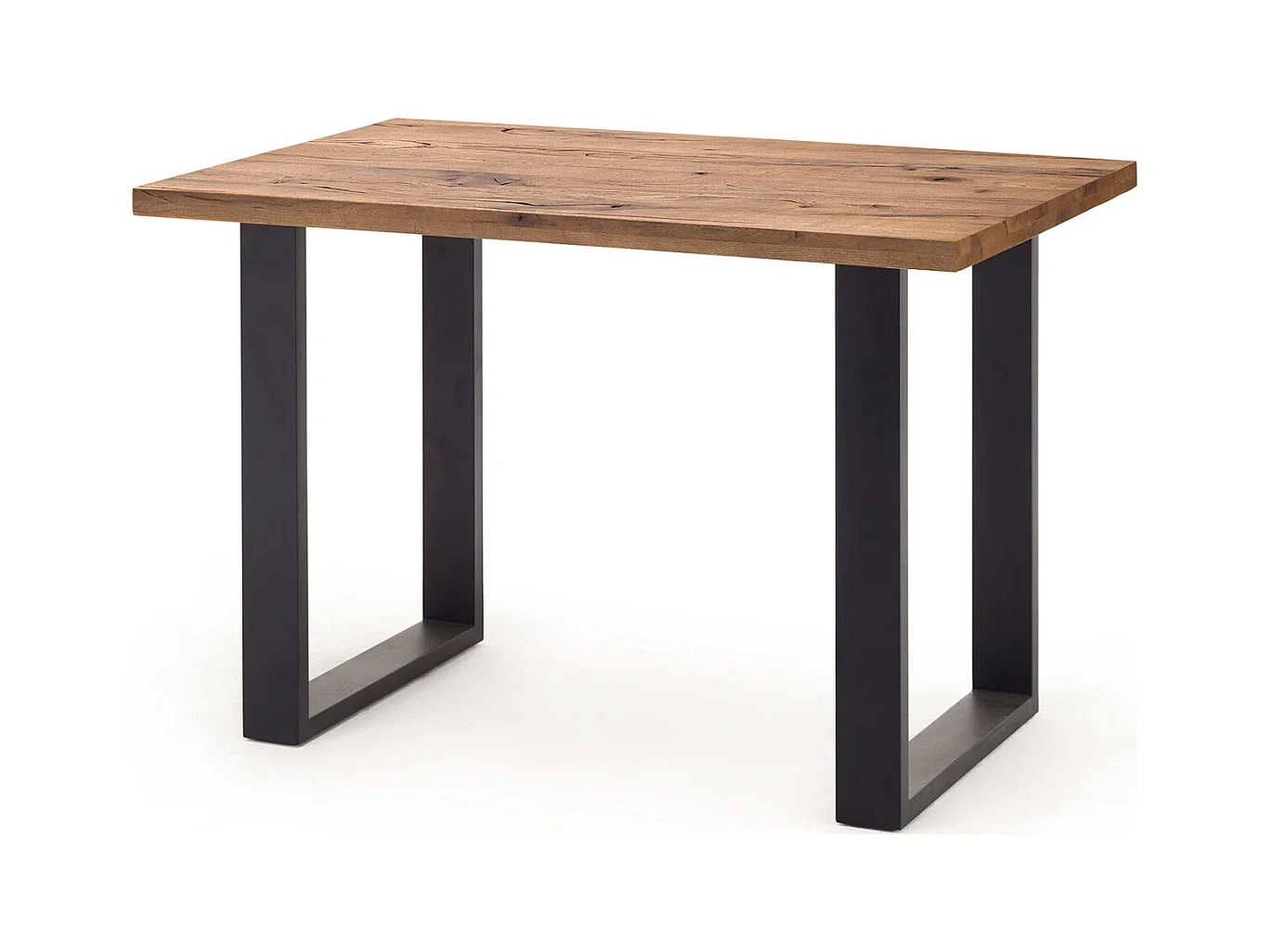 Table haute en chêne bassano et métal laqué anthracite - Longueur 160 x Hauteur 107 x Profondeur 100 cm