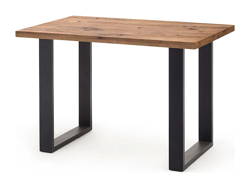 Table haute en chêne bassano et métal laqué anthracite - Longueur 160 x Hauteur 107 x Profondeur 100 cm