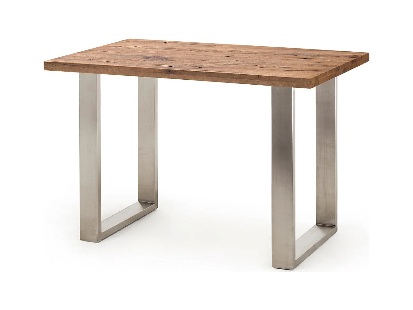 Table haute en acier et chêne bassano - Longueur 160 x Hauteur 107 x Profondeur 100 cm