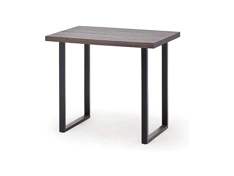 Table de bar coloris chêne vieilli / pieds coloris anthracite - Longueur 120 x Hauteur 95 x Profondeur 80 cm