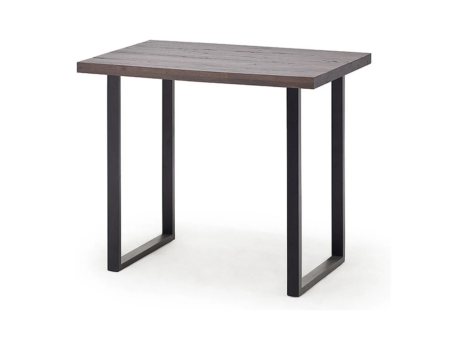 Table de bar coloris chêne vieilli / pieds coloris anthracite - Longueur 120 x Hauteur 95 x Profondeur 80 cm
