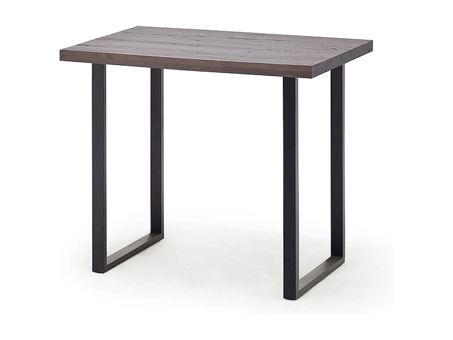 Table de bar coloris chêne vieilli / pieds coloris anthracite - Longueur 120 x Hauteur 95 x Profondeur 80 cm