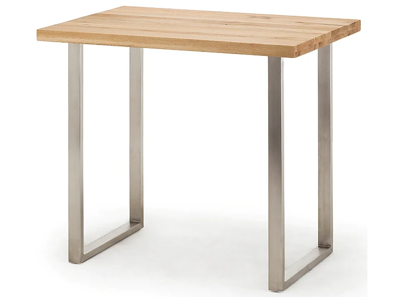 Table haute en chêne sauvage et métal laqué anthracite - Longueur 120 x Hauteur 107 x Profondeur 80 cm
