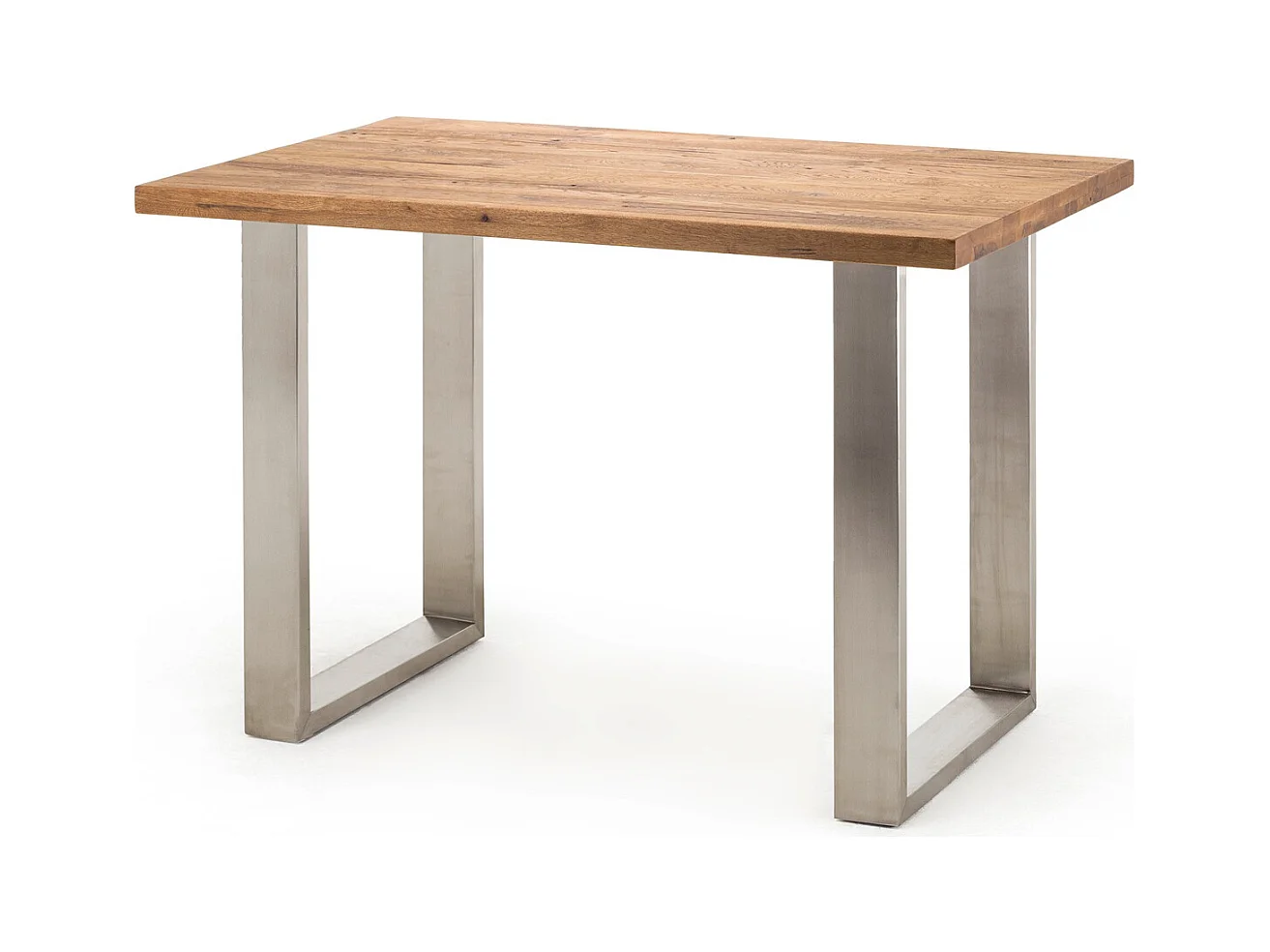 Table haute en acier et chêne sauvage - Longueur 160 x Hauteur 107 x Profondeur 100 cm