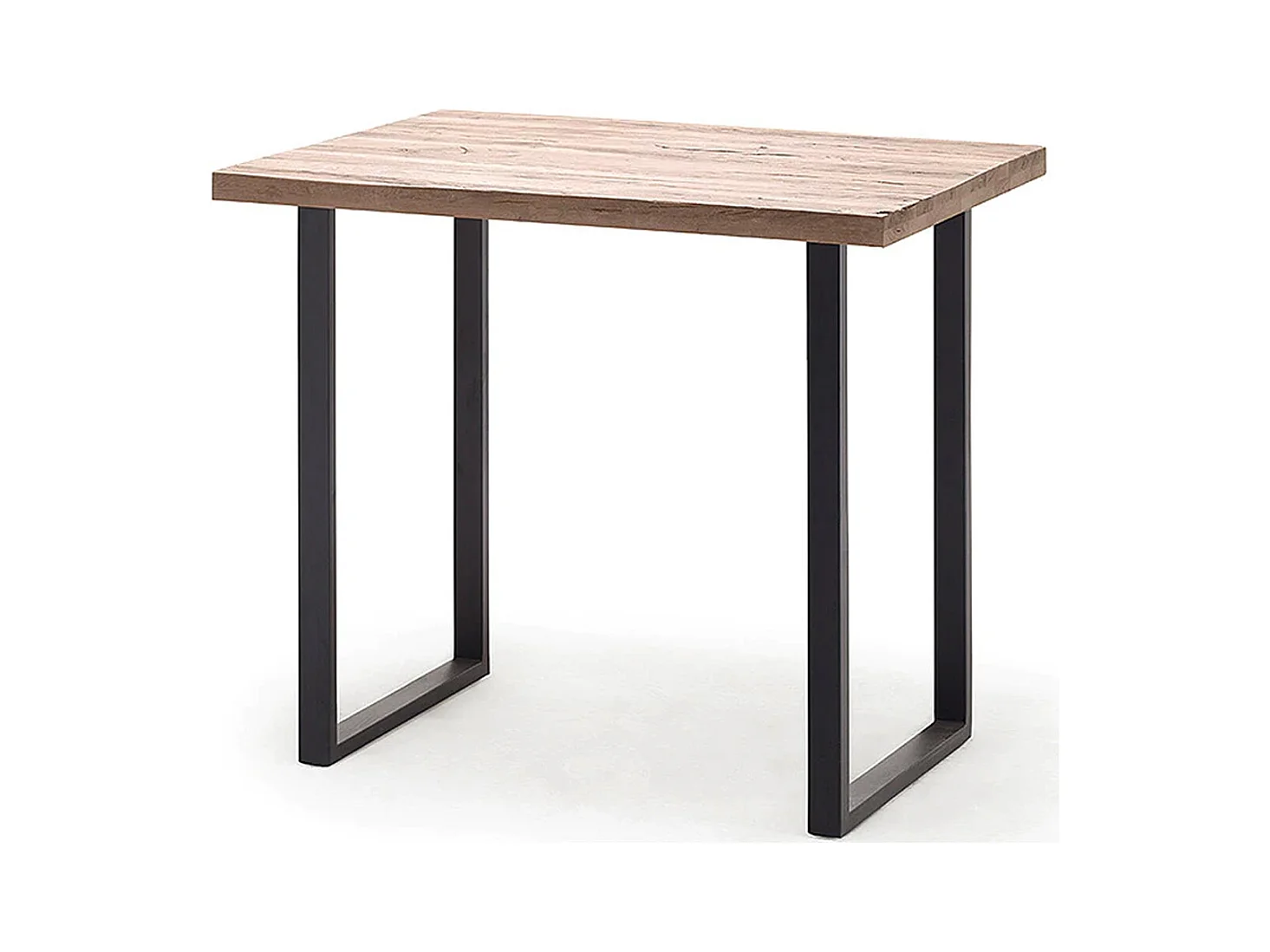 Table haute en chêne cérusé et métal laqué anthracite - Longueur 120 x Hauteur 107 x Profondeur 80 cm