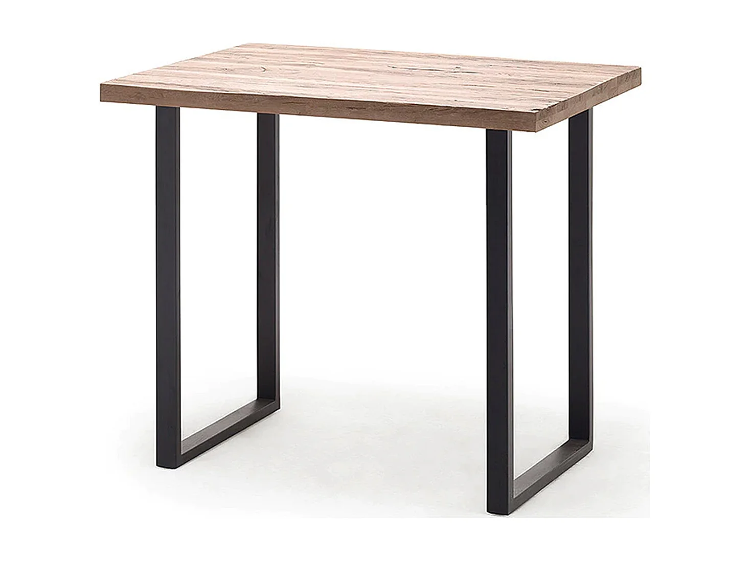 Table haute en chêne cérusé et métal laqué anthracite - Longueur 120 x Hauteur 107 x Profondeur 80 cm