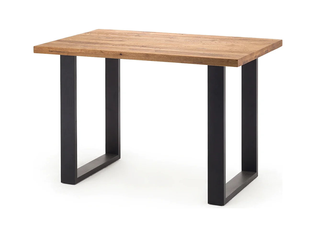 Table haute en chêne sauvage et métal laqué anthracite - Longueur 160 x Hauteur 107 x Profondeur 100 cm