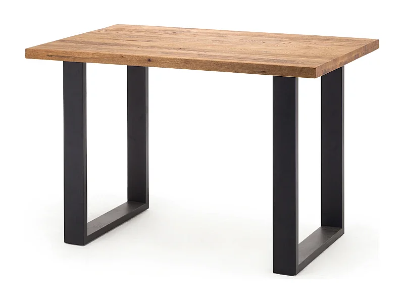 Table haute en chêne sauvage et métal laqué anthracite - Longueur 160 x Hauteur 107 x Profondeur 100 cm
