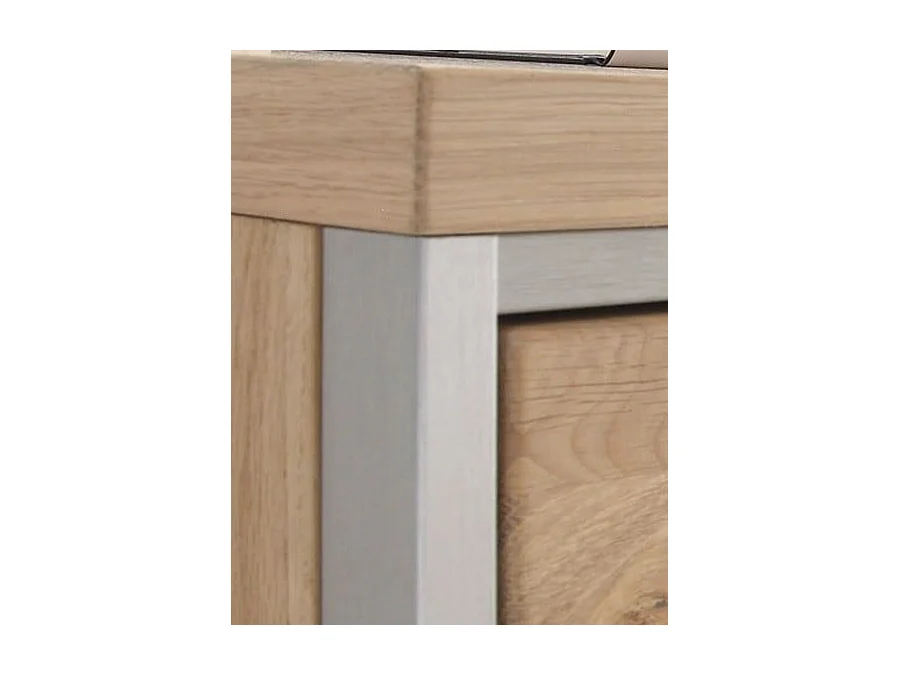 Vitrine gauche coloris chêne bianco - Longueur 64 x Hauteur 201 x Profondeur 39 cm