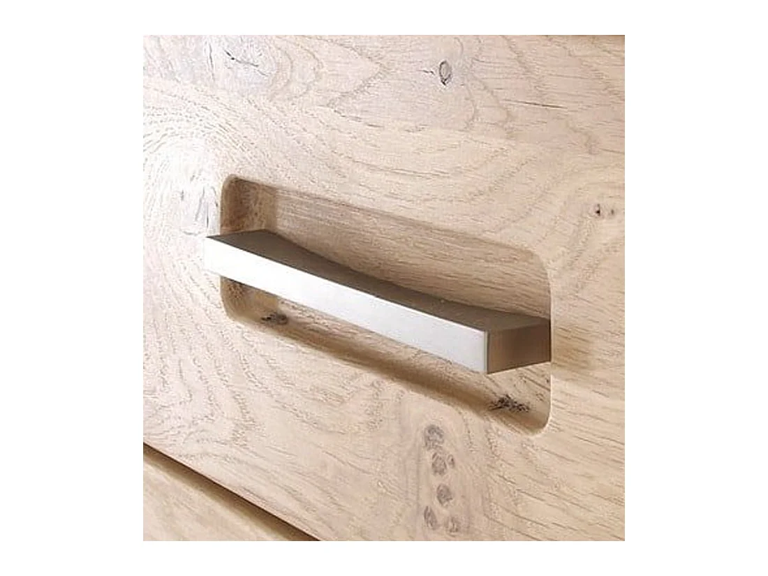 Vitrine murale gauche en chêne bianco avec LED - Longueur 94 x Hauteur 120 x Profondeur 39 cm