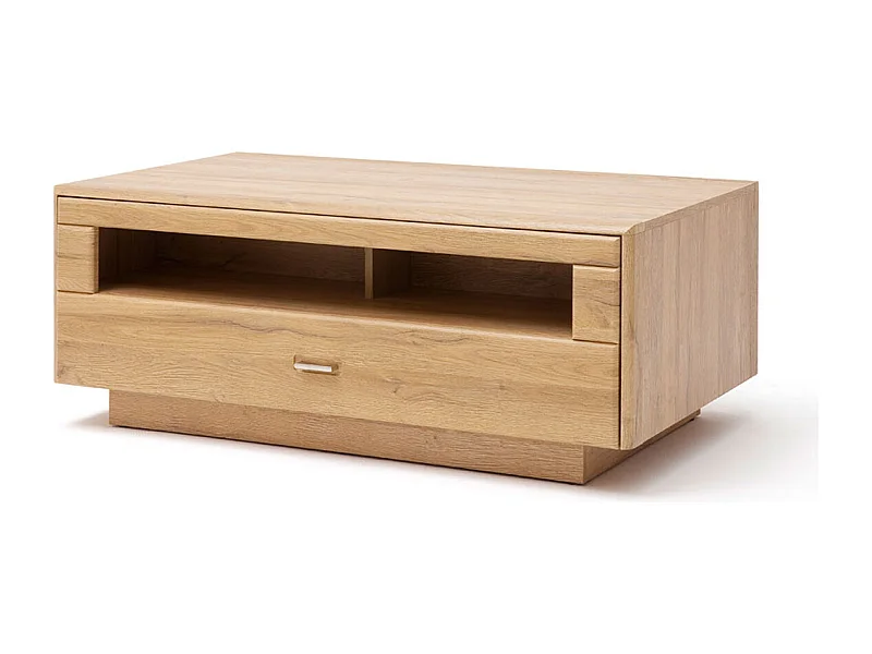 Table basse avec rangements en bois coloris chêne Grandson - L.115 x H.45 x P.70 cm