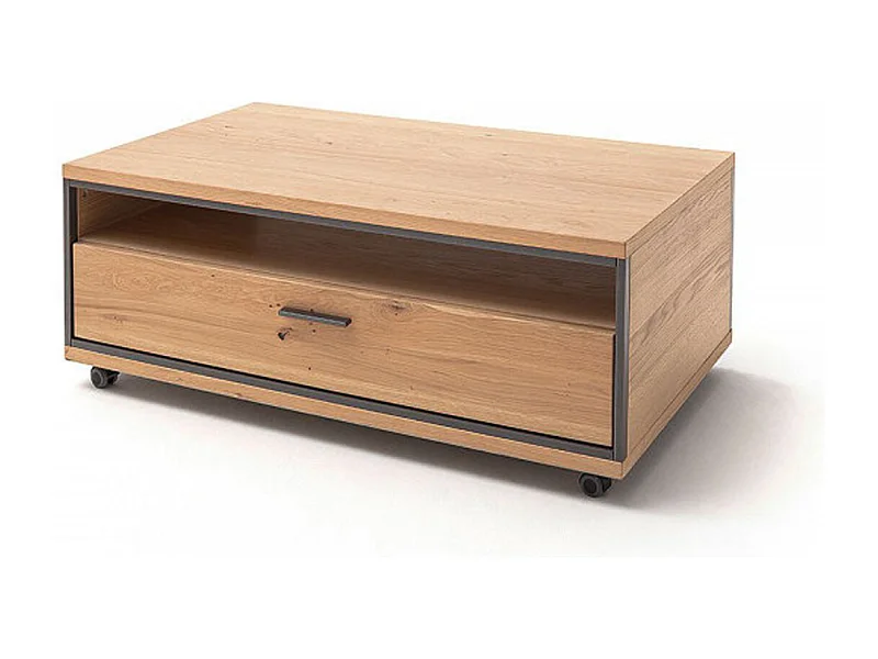 Table basse avec rangements en chêne bianco - L.115 x H.45 x P.70 cm