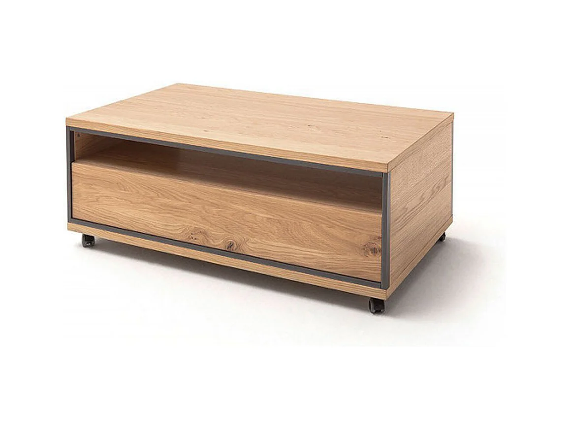 Table basse avec rangements en chêne bianco - L.115 x H.45 x P.70 cm