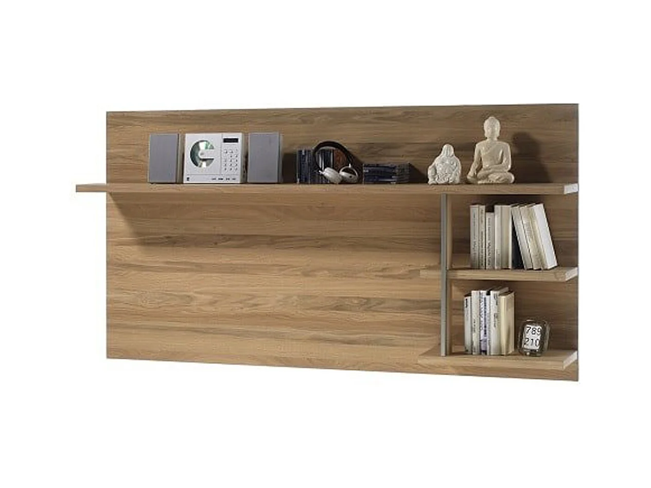 Etagère murale coloris chêne noueux blanchi - Longueur 184 x Hauteur 96 x Profondeur 28 cm