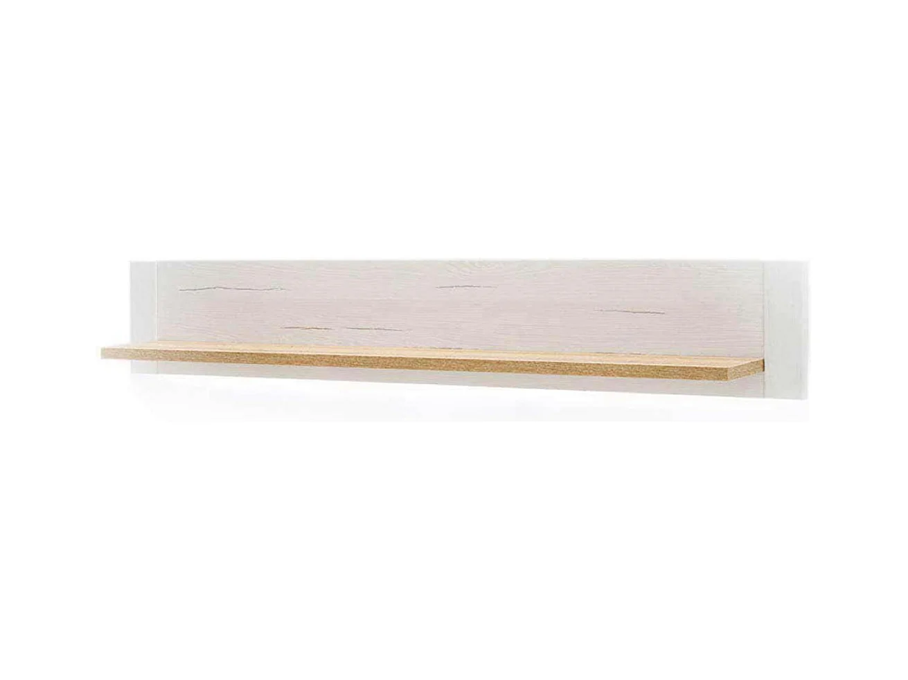 Étagère murale en bois coloris chêne et blanc - L.150 x H.25 x P.22 cm