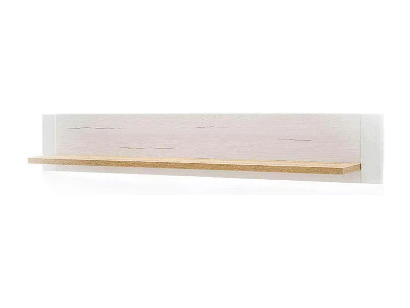 Étagère murale en bois coloris chêne et blanc - L.150 x H.25 x P.22 cm