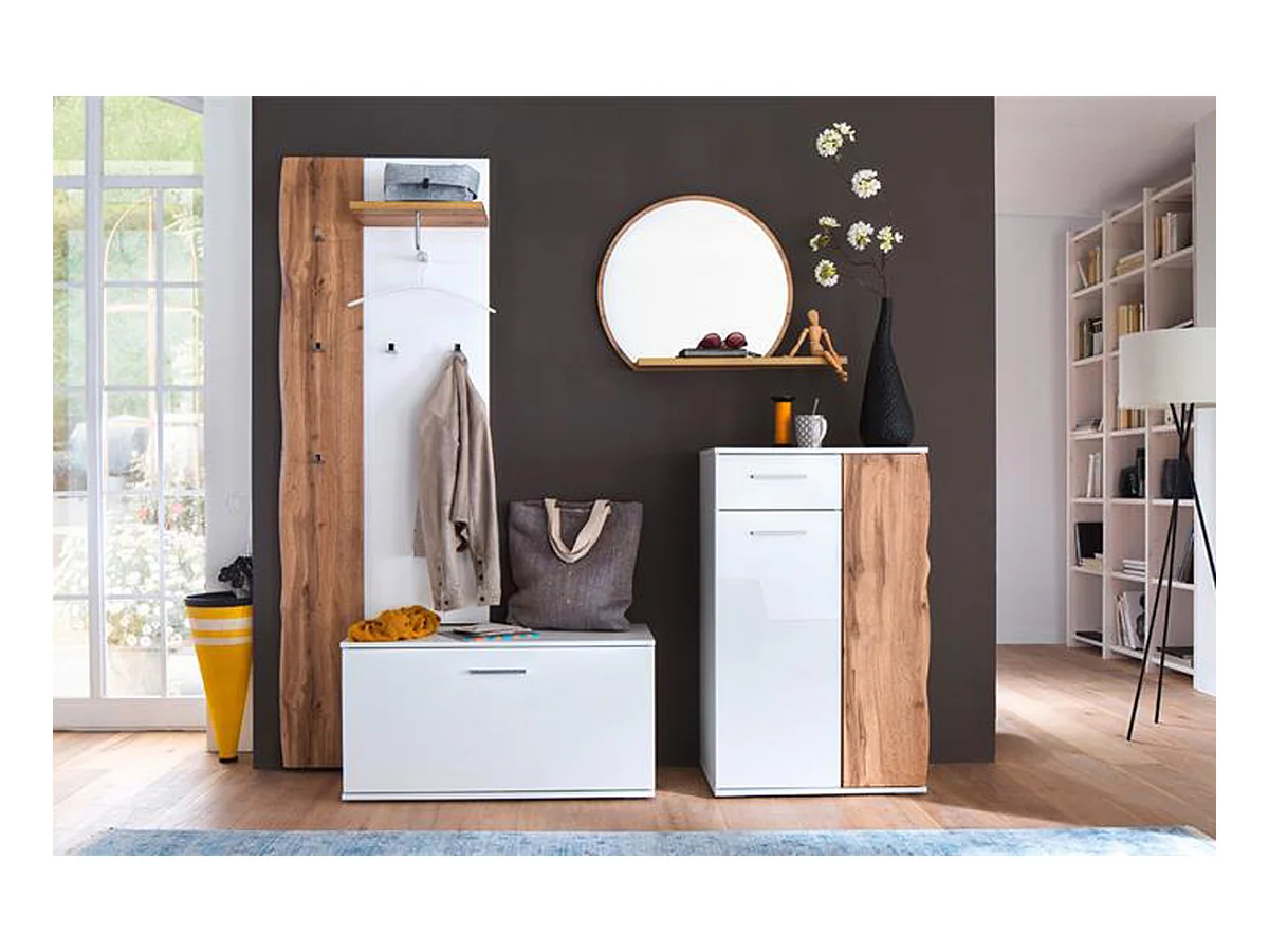 Ensemble de vestiaire complet coloris chêne wotan / blanc brillant