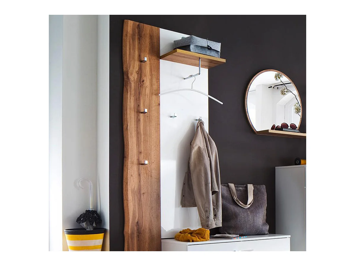 Vestiaire finition laquée coloris blanc brillant - Longueur 40 x Hauteur 149 x Pronfondeur 25 cm