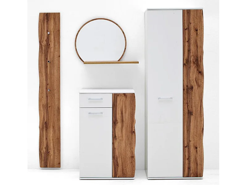 Ensemble de vestiaire complet finition chêne wotan / blanc brillant