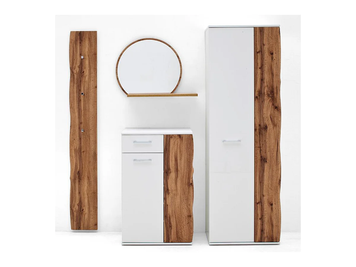 Ensemble de vestiaire complet finition chêne wotan / blanc brillant