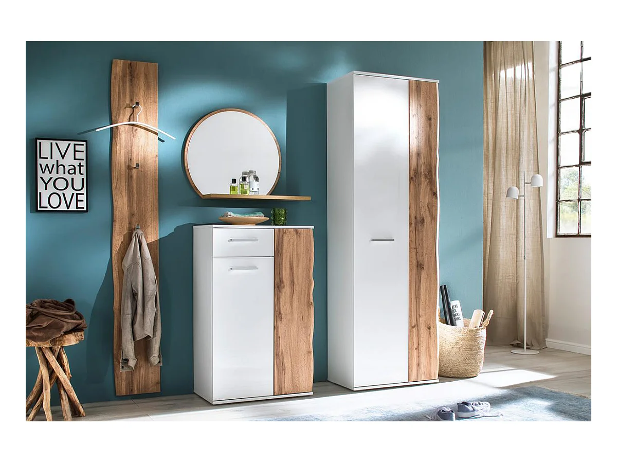 Ensemble de vestiaire complet finition chêne wotan / blanc brillant