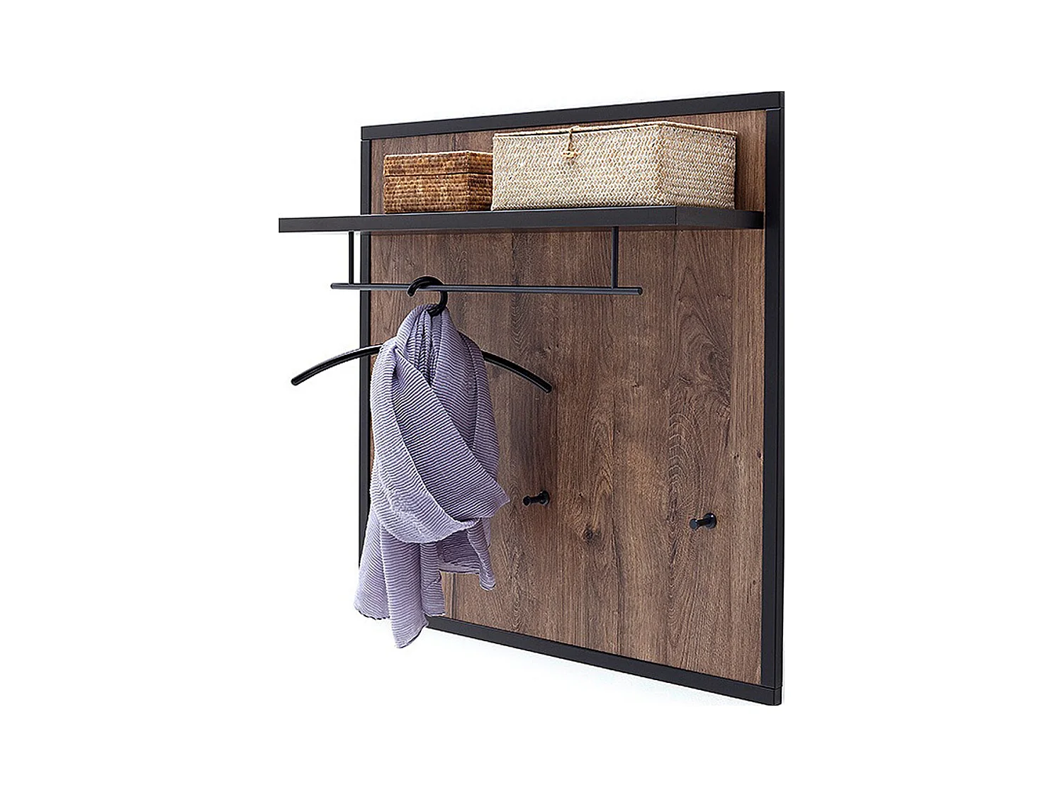 Vestiaire mural coloris chêne barrique - Longueur 96 x Hauteur 96 x Profondeur 29 cm