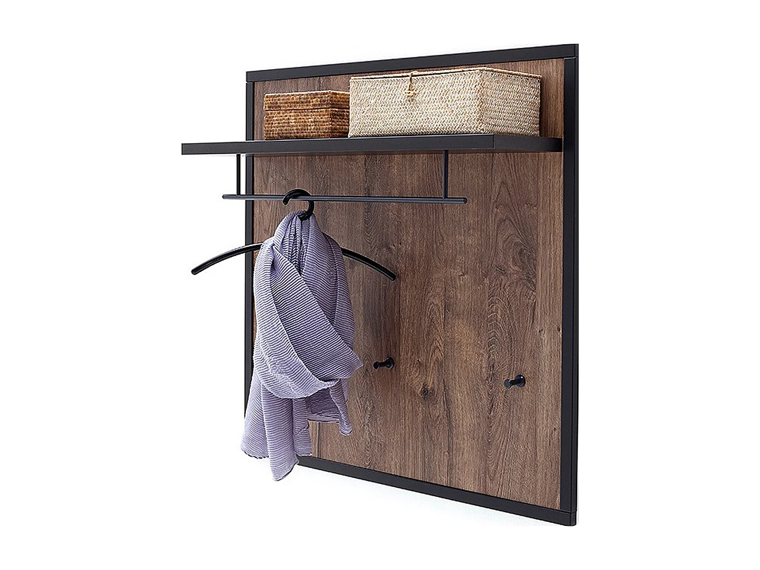 Vestiaire mural coloris chêne barrique - Longueur 96 x Hauteur 96 x Profondeur 29 cm