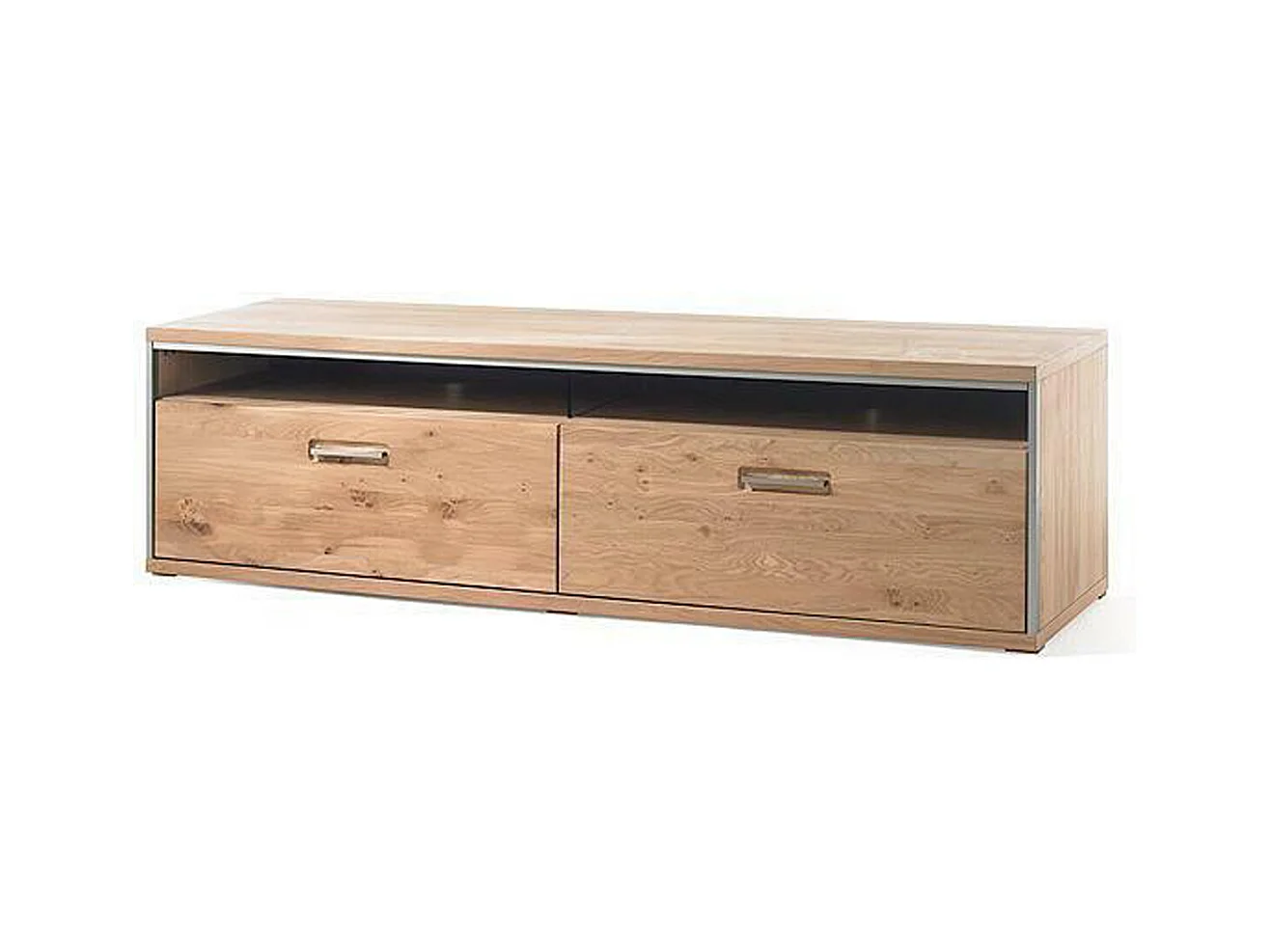 Meuble TV coloris chêne noueux bianco - Longueur 184 x Hauteur 51 x Profondeur 52 cm