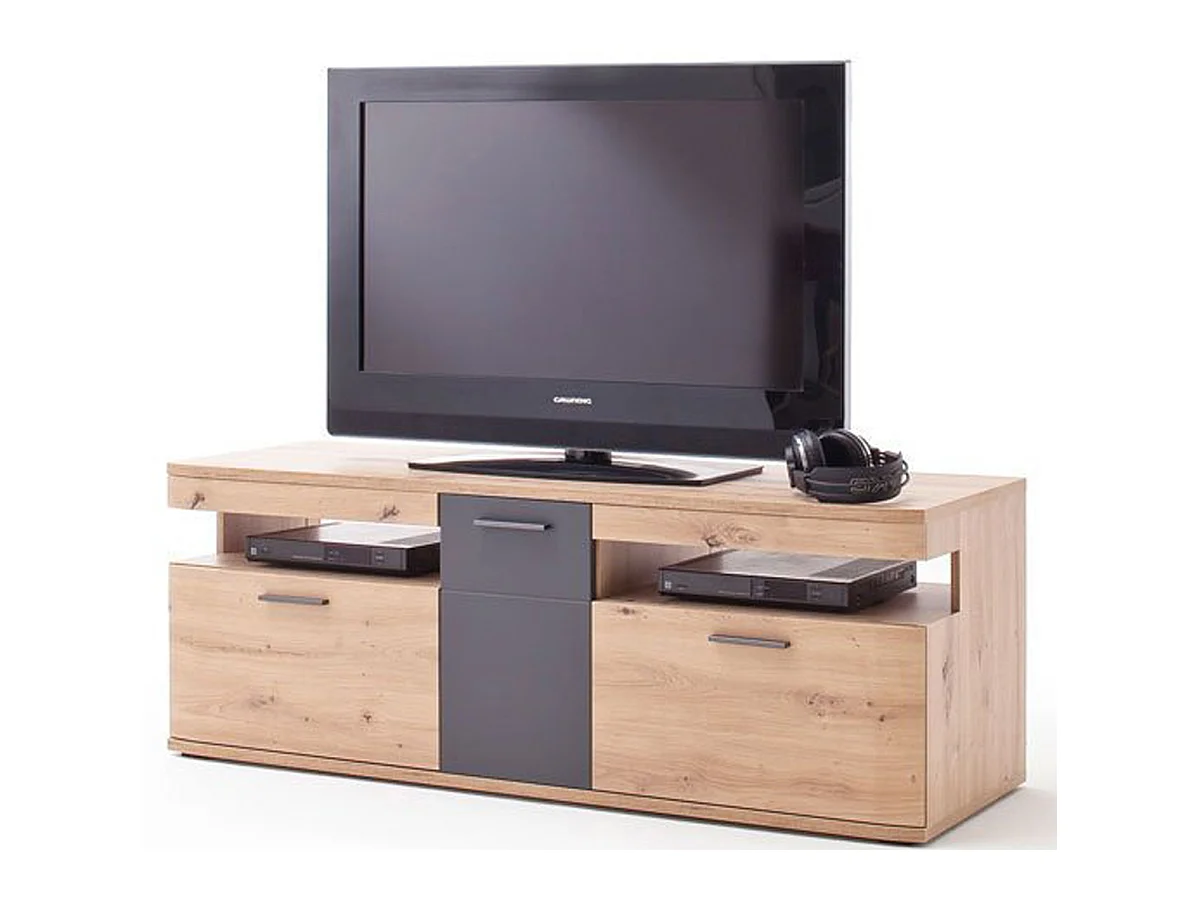 Meuble TV coloris chêne massif - Longueur 180 x Hauteur 55 x Profondeur 50 cm