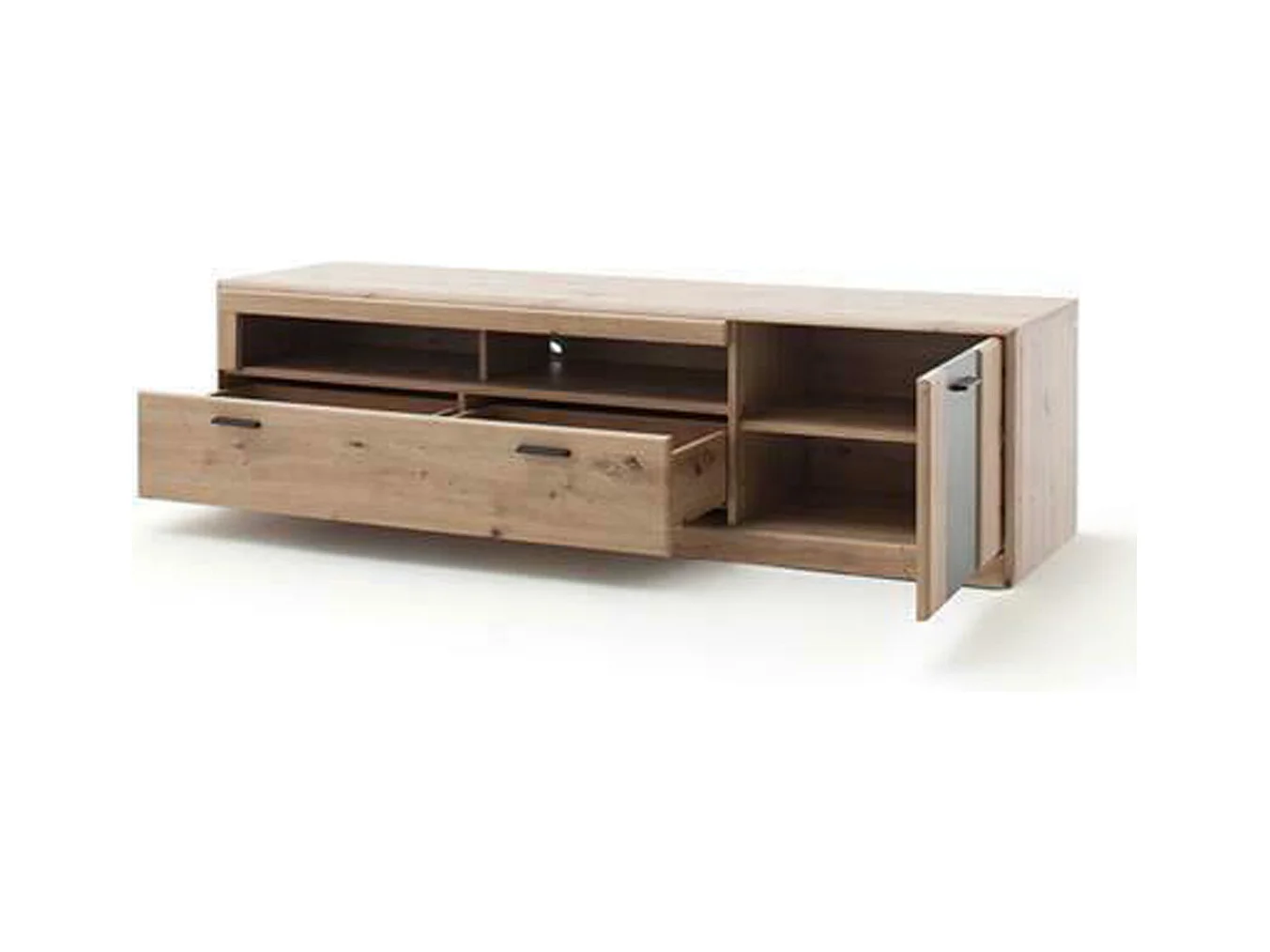 Meuble TV coloris chêne - Longueur 179 x Hauteur 50 x Profondeur 51 cm