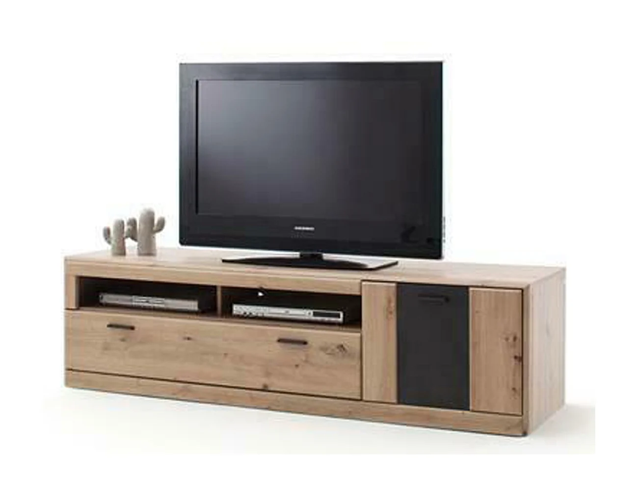 Meuble TV coloris chêne - Longueur 179 x Hauteur 50 x Profondeur 51 cm