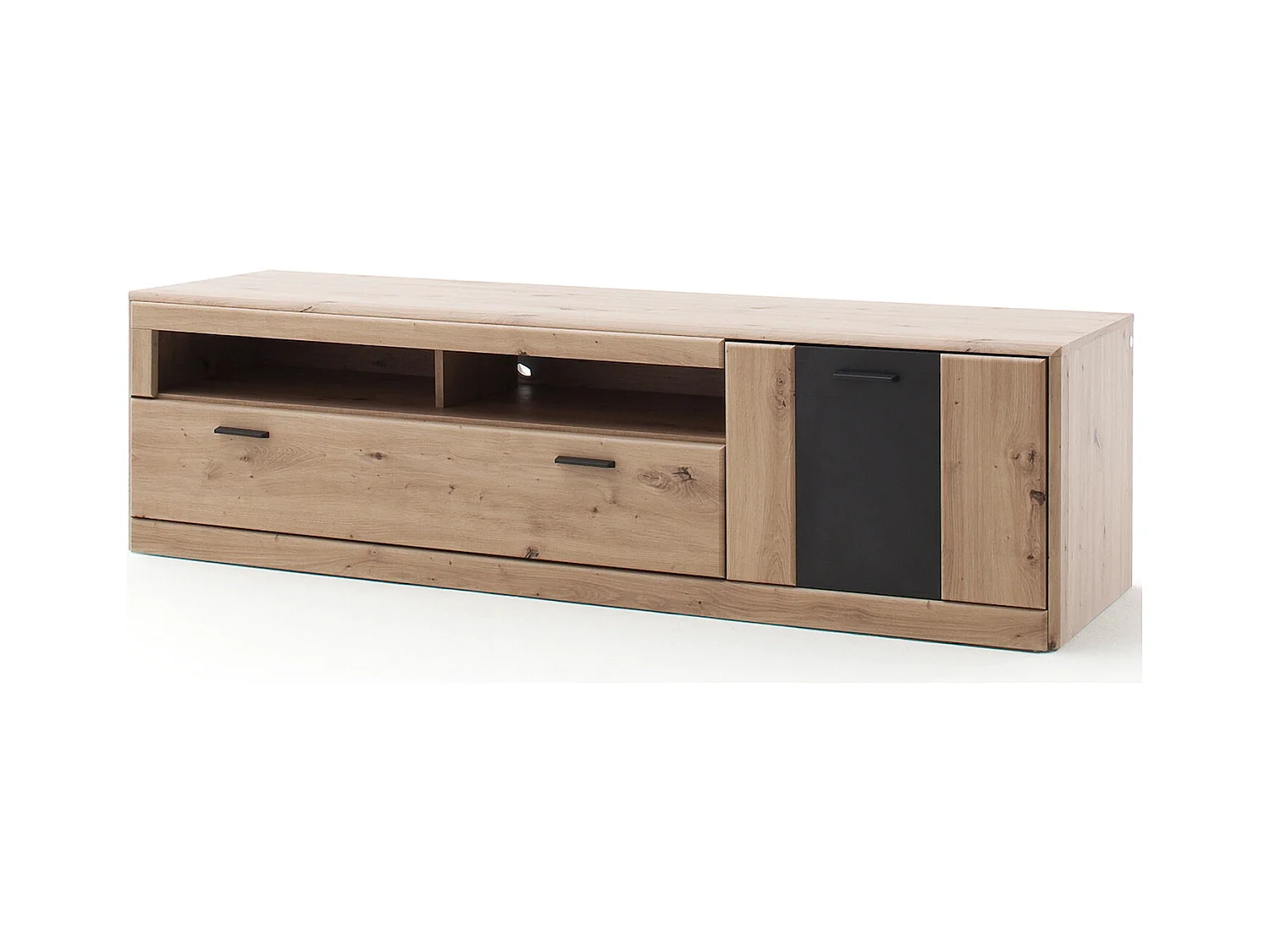 Meuble TV coloris chêne - Longueur 179 x Hauteur 50 x Profondeur 51 cm