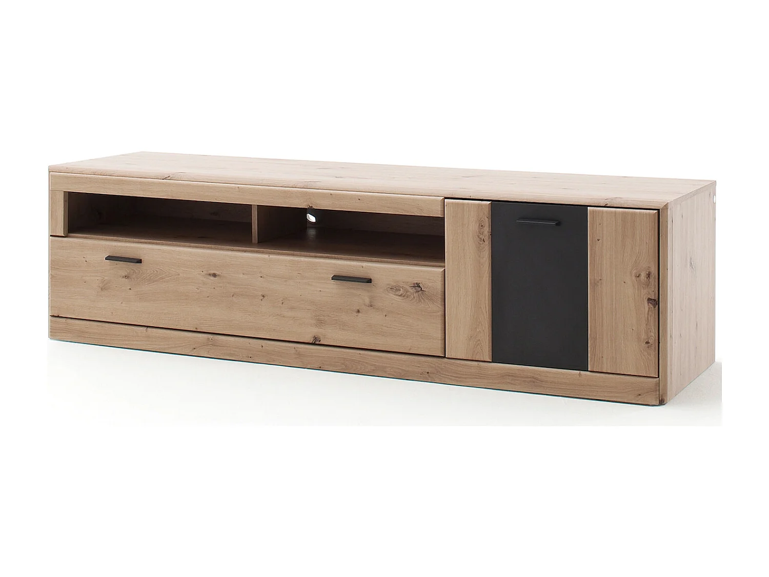 Meuble TV coloris chêne - Longueur 179 x Hauteur 50 x Profondeur 51 cm