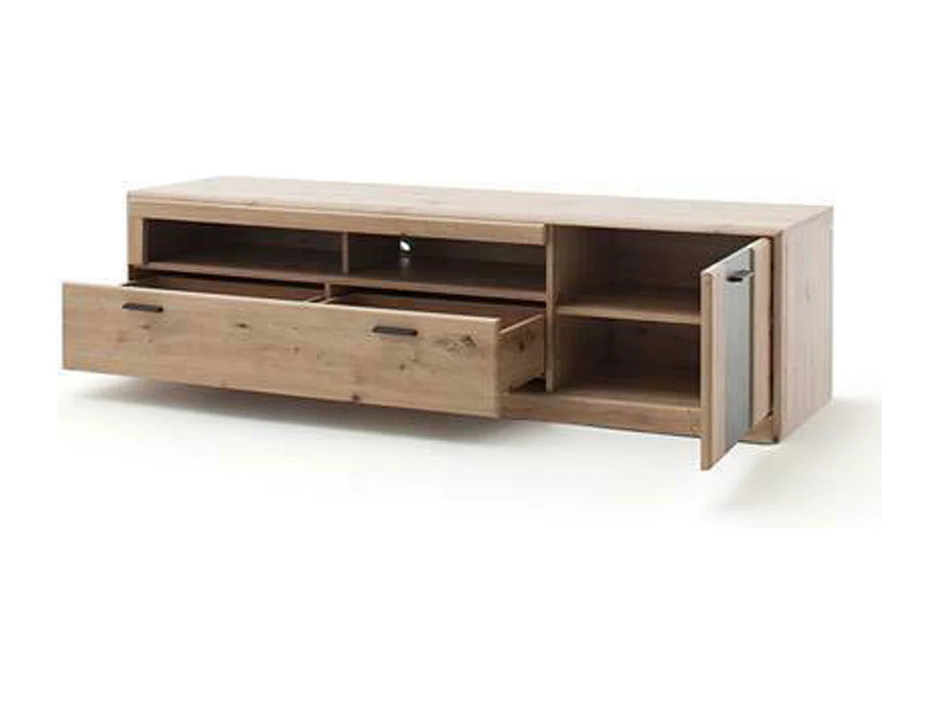 Meuble TV coloris chêne - Longueur 179 x Hauteur 50 x Profondeur 51 cm