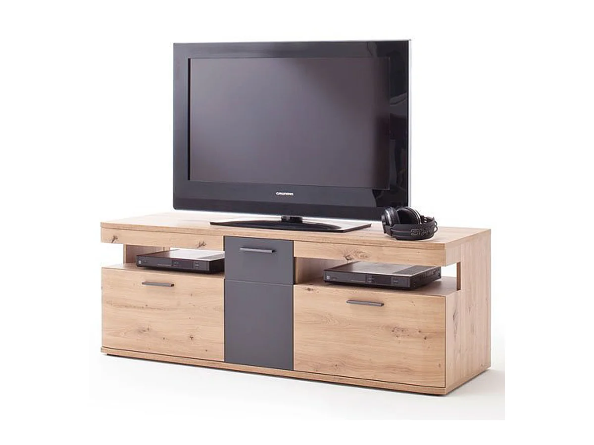 Meuble TV coloris chêne massif - Longueur 150 x Hauteur 55 x Profondeur 50 cm