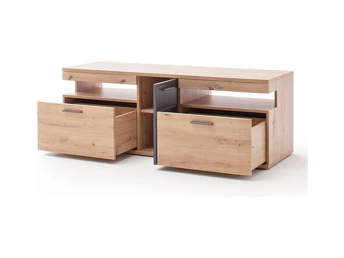 Meuble TV coloris chêne massif - Longueur 150 x Hauteur 55 x Profondeur 50 cm