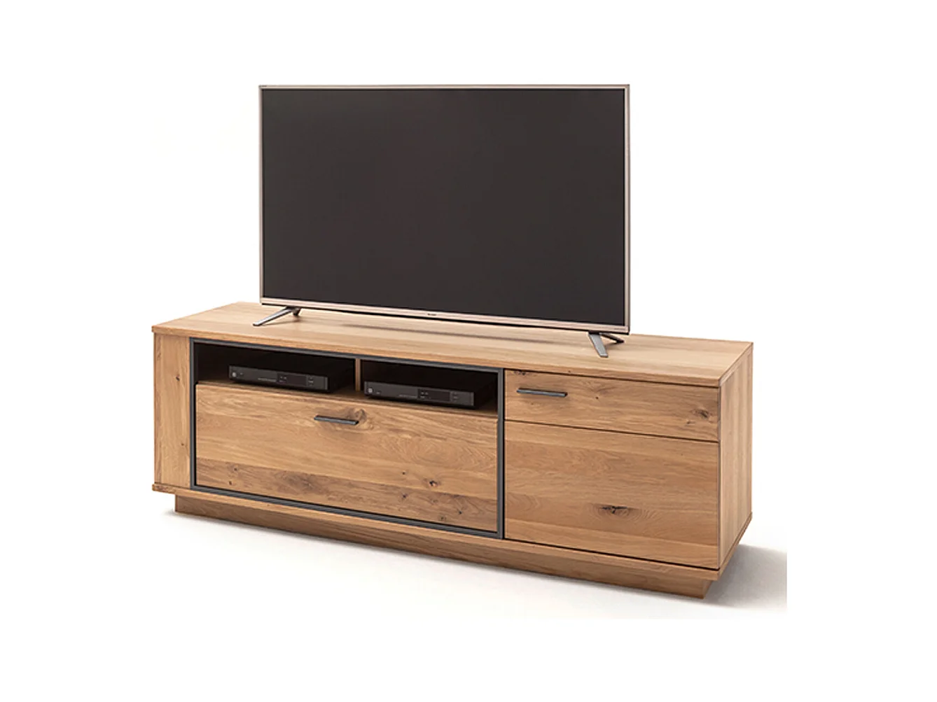 Meuble TV coloris chêne noueux - Longueur 180 x Hauteur 61 x Profondeur 50 cm