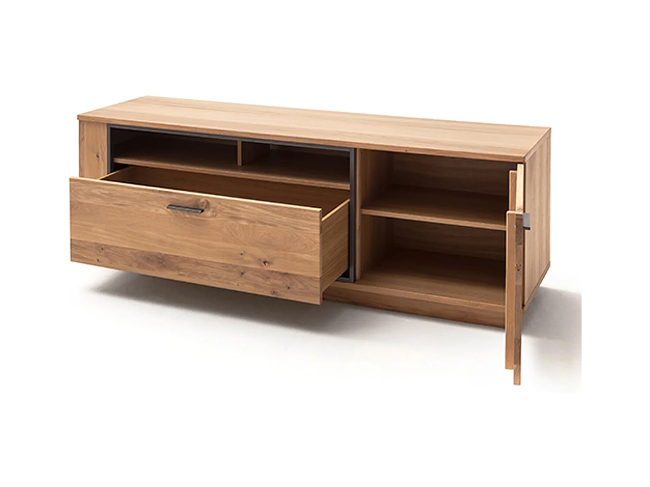 Meuble TV coloris chêne noueux - Longueur 180 x Hauteur 61 x Profondeur 50 cm