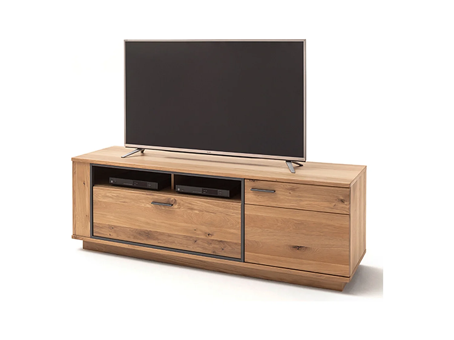 Meuble TV coloris chêne noueux - Longueur 180 x Hauteur 61 x Profondeur 50 cm