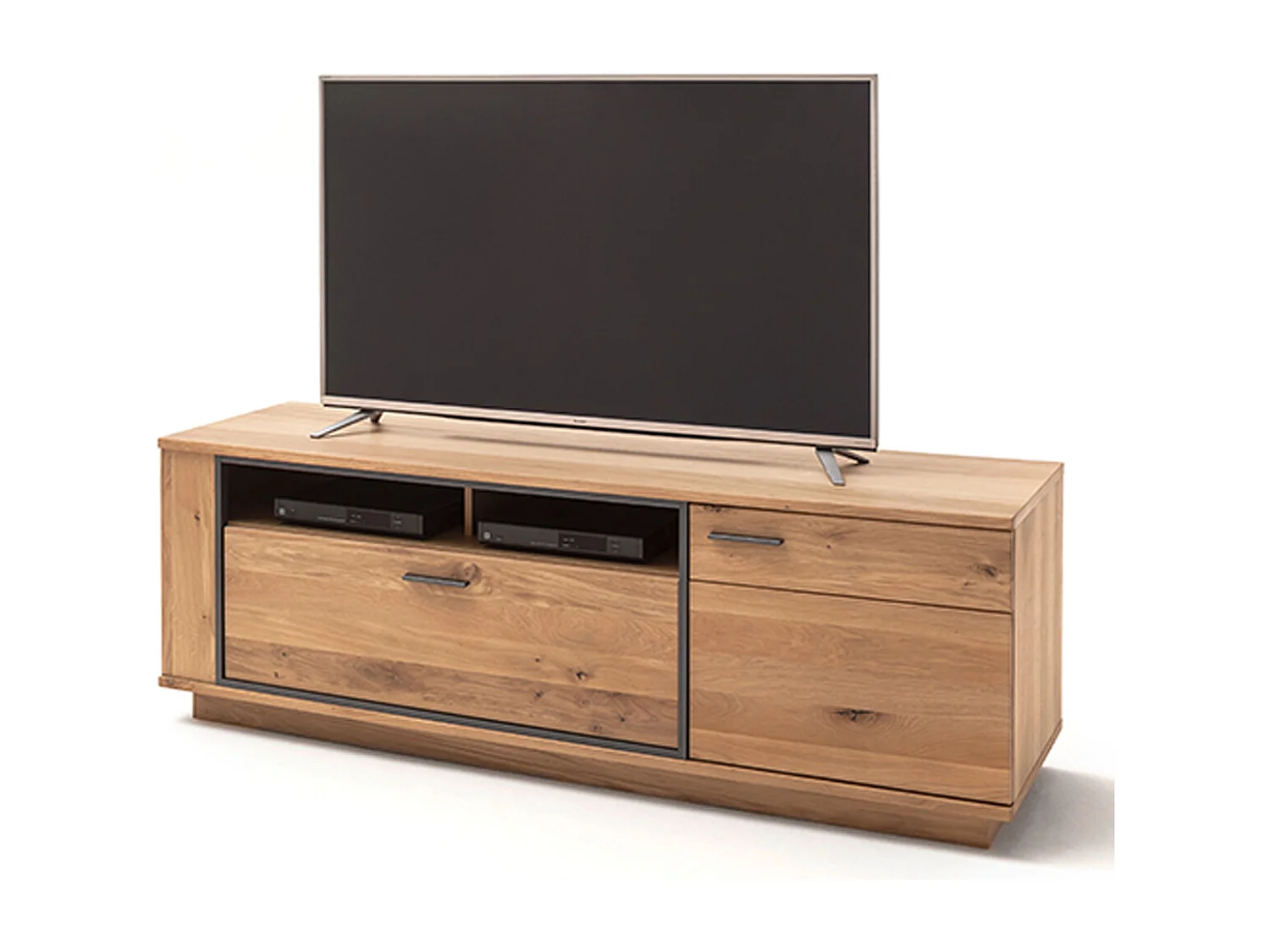 Meuble TV coloris chêne noueux - Longueur 180 x Hauteur 61 x Profondeur 50 cm