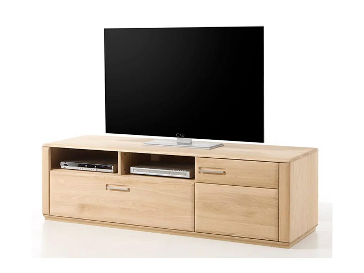 Meuble TV coloris chêne blanchi huilé - Longueur 179 x Hauteur 50 x Profondeur 51 cm