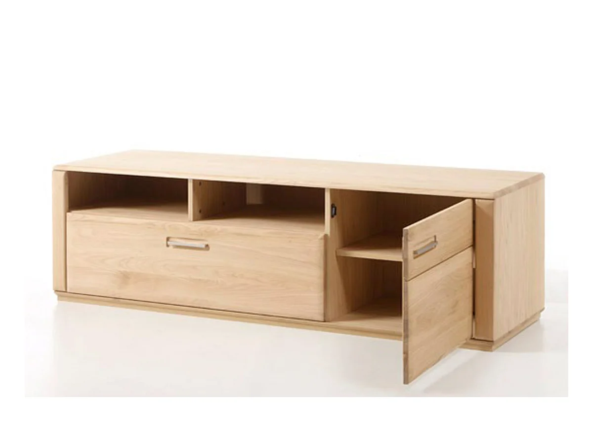 Meuble TV coloris chêne blanchi huilé - Longueur 179 x Hauteur 50 x Profondeur 51 cm