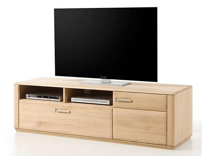 Meuble TV coloris chêne blanchi huilé - Longueur 179 x Hauteur 50 x Profondeur 51 cm