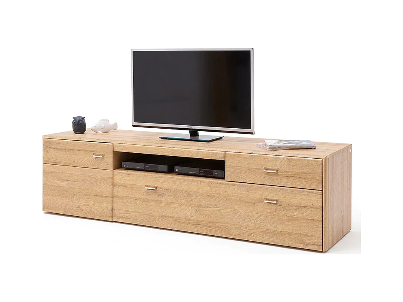 Meuble TV coloris imitation chêne grandson - Longueur 205 x Hauteur 55 x Profondeur 52 cm
