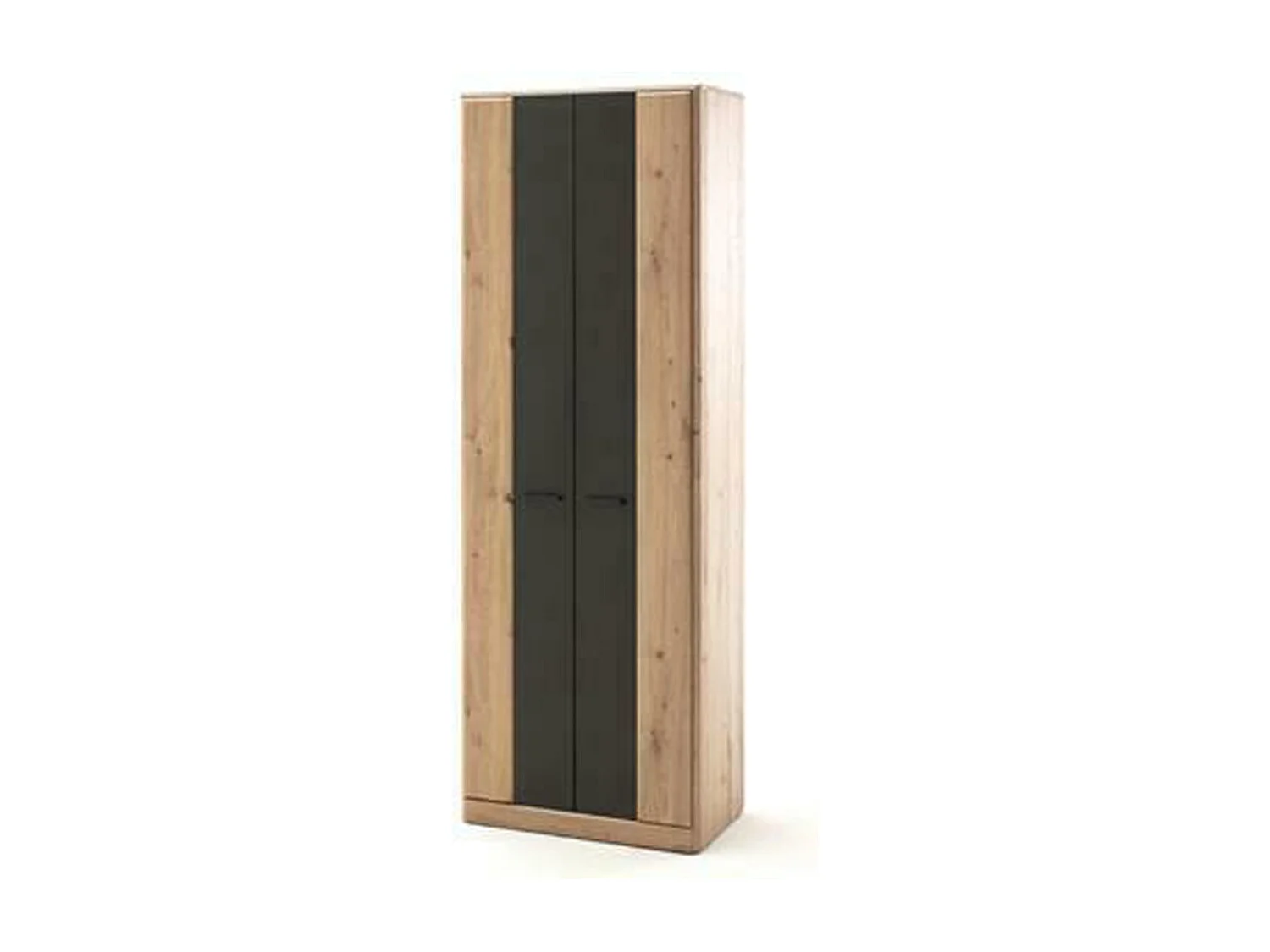 Armoire de rangement en bois coloris chêne / noir - L.69 x H.198 x P.39 cm