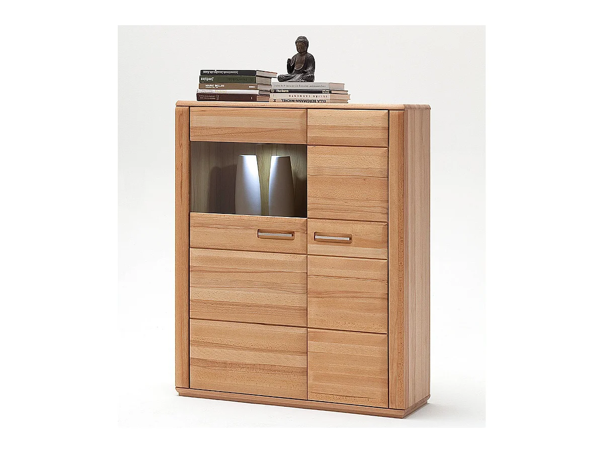 Vaisselier droite en cœur de hêtre huilé - Longueur 107 x Hauteur 132 x Profondeur 38 cm