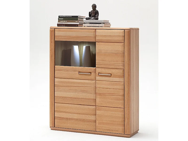 Vaisselier droite en cœur de hêtre huilé - Longueur 107 x Hauteur 132 x Profondeur 38 cm