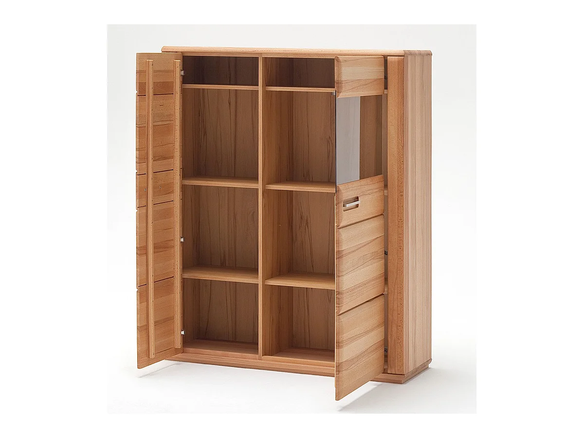 Vaisselier gauche en coeur de hêtre huilé - Longueur 107 x Hauteur 132 x Profondeur 38 cm