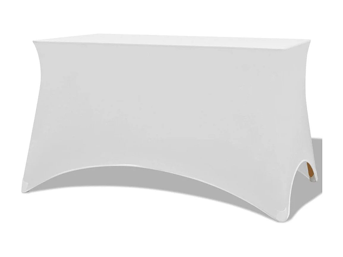 Stretch-Tischhusse 2 Stk. 243 x 76 x 74 cm Weiß